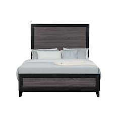 Farmhouse Lisbon Grey And Black Queen Bed, Black,Grey