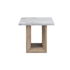 Contemporary End Table, Natural,White