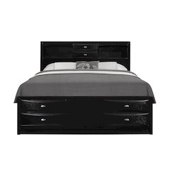Transitional Linda Black Full Bed, Black