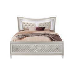 Traditional Glam Paris Champagne King Bed With Led, Champagne