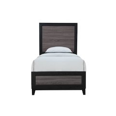 Farmhouse Lisbon Grey And Black Twin Bed, Black,Grey