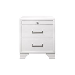 Transitional Glam Jordyn White Nightstand, White