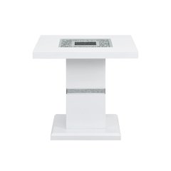 Contemporary Monaco White End Table, White