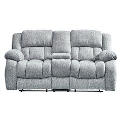 Transitional Console Reclining Loveseat, Grey