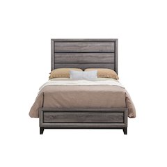 Rustic Transitional Kate Grey Full Bed, Foil Grey