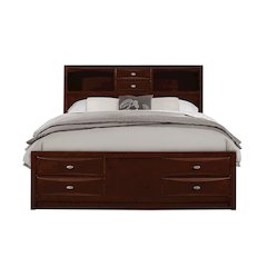 Transitional Linda Merlot King Bed, Merlot