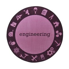 Kid Essentials STEAM 5'4" Round Area Rug in Color Engineering