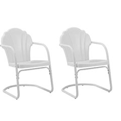 White Tulip 2-Piece Outdoor Chair Set with Modern Design