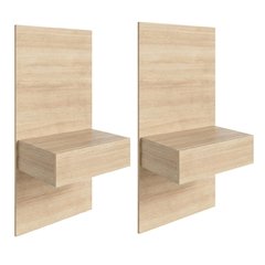 Floating Nightstand Extension Panel Set of 2 in Melamine Finish, Bedroom Decor