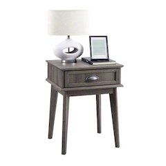 Newport Series Tall End Side Table With Fully Extended Storage Drawer