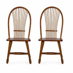 Treasures Sheaf Back Side Chair - Oak-Set of 2 in Rustic Oak