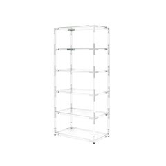 Acylic 70" Bookcase with 6 Shelf,Clear/Chrome