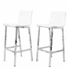 Chrome Acrylic Bar Stool - Set of 2