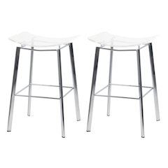 Acrylic Artina Chrome Barstools - Set of 2