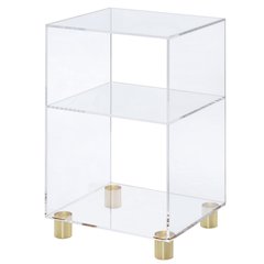 Acrylic Elson End Table with 4 Gold Legs