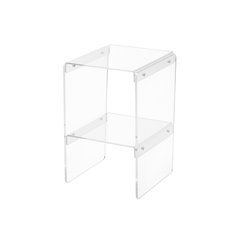 Clear Lucite Acrylic Two-Tier End Table Storage Shelf