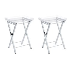 Jace Folding End Table- Chrome - Set of 2