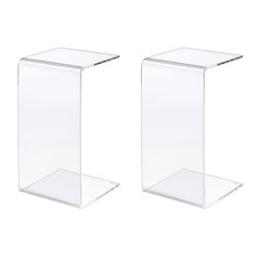 Acrylic C Shape Accent Table - Set of 2