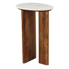 Marble and Mango Wood Accent Table