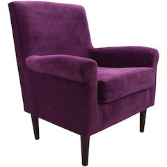 Ellis Rolled Arm Lounge Chair - Purple