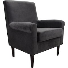 Ellis Rolled Arm Lounge Chair - Dark Gray