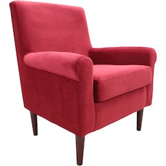 Ellis Rolled Arm Lounge Chair - Red