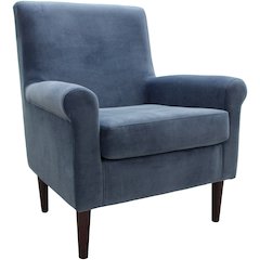 Ellis Rolled Arm Lounge Chair - Blue