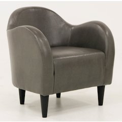 Julian Mid Century Arm Chair - Leatherette Charcoal