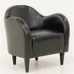 Julian Mid Century Arm Chair - Leatherette Black