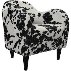 Julian Mid Century Arm Chair - Cowhide Black