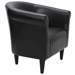 Savannah Club Chair - Leatherette Black