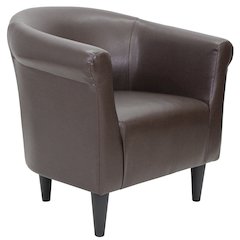 Savannah Club Chair - Leatherette Brown