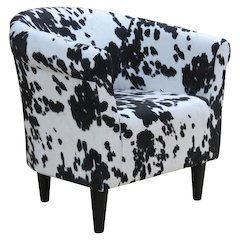 Savannah Club Chair - Cowhide Black