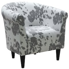 Savannah Club Chair -  Cowhide Silver