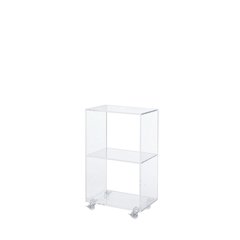 Clear Lucite Acrylic 2-Tier Compact Display Bookshelf
