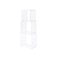 Clear Lucite Acrylic Tall 3-Tier Open Tower Bookshelf