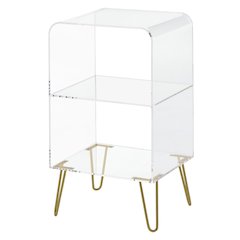 AC Roman 2 Tier Bookshelf, Gold Hairpin Leg