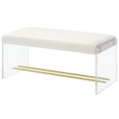 Acrylic Bella Vanity Stool Bench- Gold