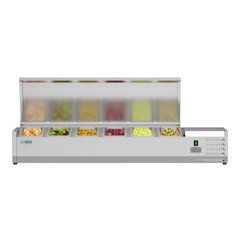 59 in. Six Pan Refrigerated Countertop Condiment Prep Station -