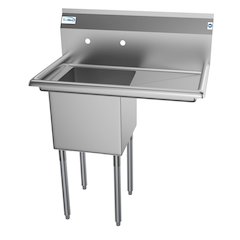 33 in. One Compartment Stainless Steel Sink