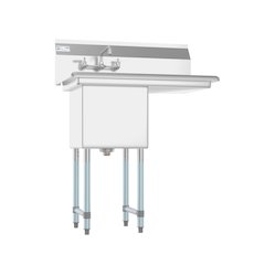 33 in. One Compartment Sink with Drainboard, Bowl Size 15"x 15"x 12"