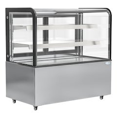 47 in. Dry Bakery Display Case with Front Curved Glass Protection, 14 cu ft.