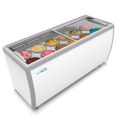 70 in. 12 Tub Ice Cream Dipping Cabinet Display Freezer