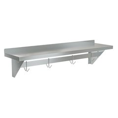 12" x 48" 18-Gauge Stainless-Steel Heavy Duty Wall Shelf with Pot Rack