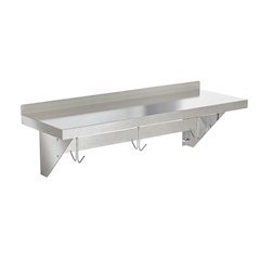 12" x 36" 18-Gauge Stainless-Steel Heavy Duty Wall Shelf with Pot Rack,
