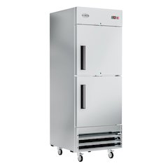 29 in. Commercial Stainless Steel Solid Half Door Reach-In Freezer 23 cu. ft.