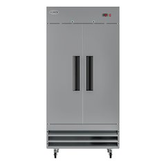 39 in. Commercial Stainless Steel 2-Door Reach-In Freezer, 35 cu. ft.