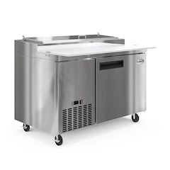 50 in. One Door Commercial Pizza Prep Refrigerator in Stainless-Steel