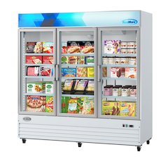 80 in. 3-Door Commercial Display Merchandiser Freezer 52 cu. ft. in White
