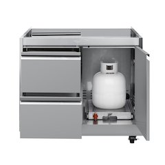 32 in. Outdoor Stainless-Steel Cabinet for Built-in BBQ Grill with 2 Drawers